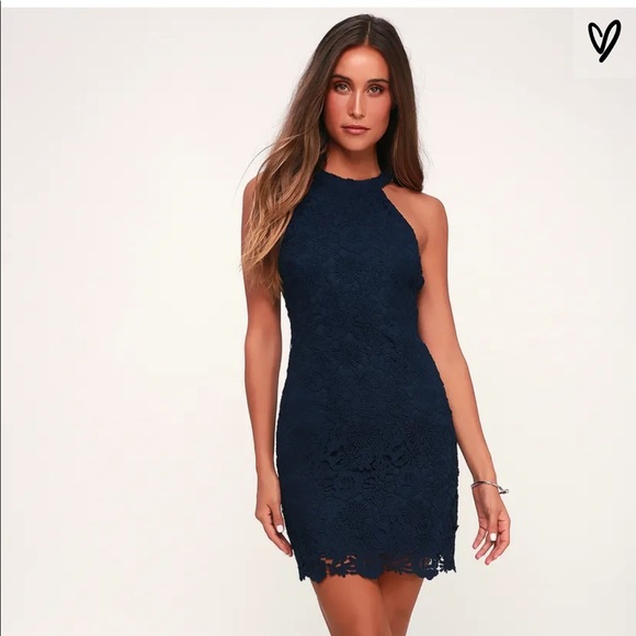 Lulus Navy Blue Mini Dress - Picture 1 of 4